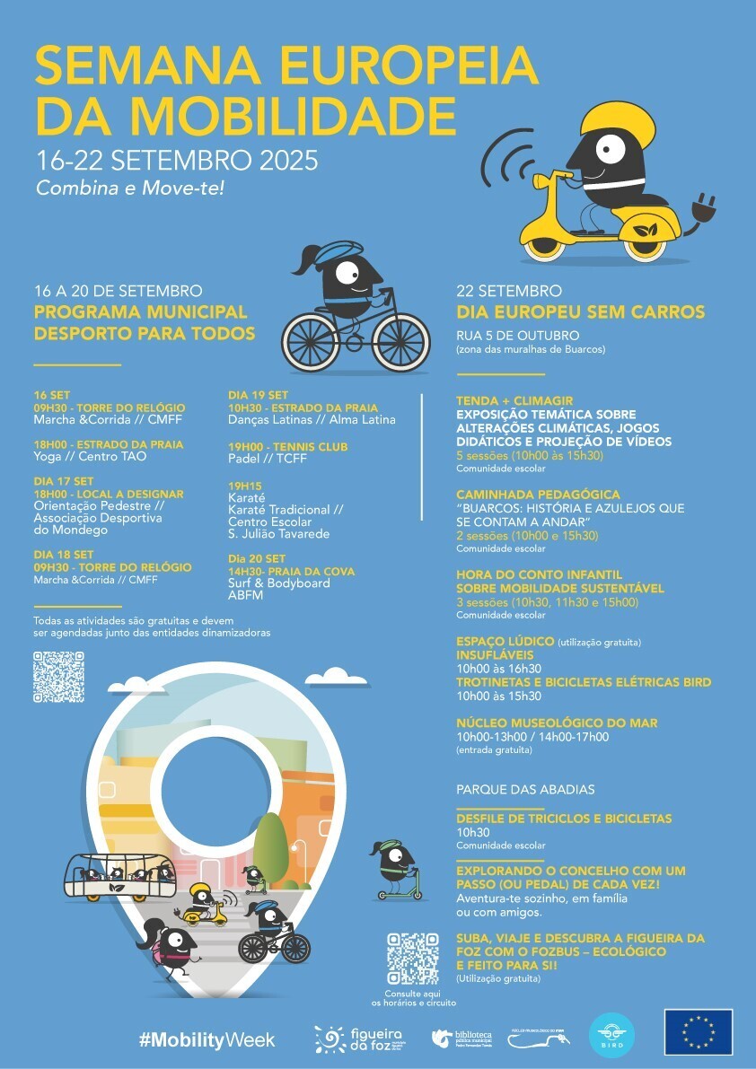 Figueira da Foz assinala Semana Europeia da Mobilidade com desporto, atividades pedagógicas e Dia...